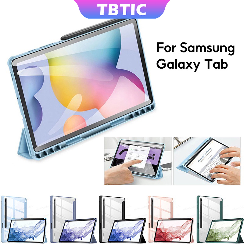 TBTIC Para Samsung Galaxy Tab S7 Aba Acrílica A8 10,5 S6 Lite 10,4 S8 11 S7 Plus S7 FE S8 S9 12,4 Tampa Protetora De Mesa