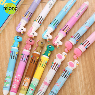 MLONG 10 Cores Caneta Esferográfica Emoji Animal Criativa Adequada Para Estudantes Escolares De Escritório (1pcs)