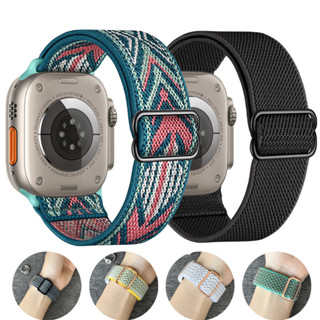 Pulseira Elástica De Nylon Para Relógio Apple 40mm 44mm 41mm 45mm 38mm 42mm 49mm iWatch Série 7 se 6 5 3 Ultra 8