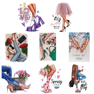 Sapatos De Salto Alto Ferro Em Adesivos Conjunto De Transferência De Calor Hot Fashion Patches Decalques Para Camiseta Jeans Vestidos De Banho Femininos Decorações De Roupas