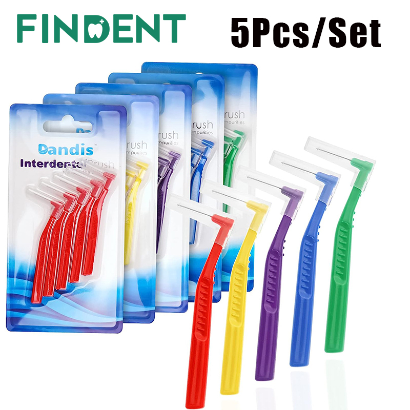 Escova Interdental Angular 5pcs Dental , Braces Entre Dentes Para Limpeza Dos em Oferta na Shopee