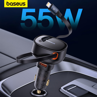 Carregador De Carro Baseus 2 Em 1 Rápido De 30W PD 25W USB C Cabo Retrátil Embutido Para Notebook Telefônico em Oferta na Shopee