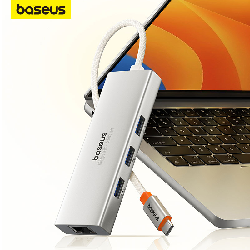 Baseus 4 Em 1 USB Hub Com Porta Ethernet De 1000mbps Para PC Mi Box Macbook Acessórios Notebooks em Oferta na Shopee