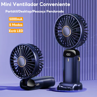 5 Modos De Ventilador Portátil mini Pequeno Dobrável display digital De Escritório Presente USB Carregando Bateria De 5000mA
