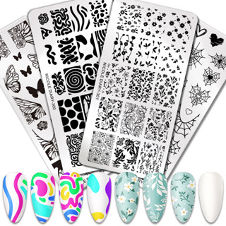 Linha Geométrica Linhas Geométricas Arte De Unhas Placa De Estampagem Geometria De Ondas Modelos De Desenho Flores De Folha Ferramentas
