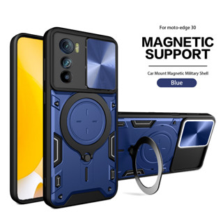 Para Motorola Edge 30, Suporte de telefone invisível, Airbag resistente a choques, Suporte magnético para carro, Função de compartilhamento Caixa de telefone resistente a choques