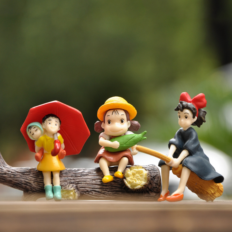 3Pcs/Set 4-6cm Hayao miyazaki Totoro Kiki's Delivery Service Mei DIY Kawaii Cartoon Q Versão PVC Figuras De Ação Bonecos Modelo Brinquedos Infantis Presentes em Oferta na Shopee