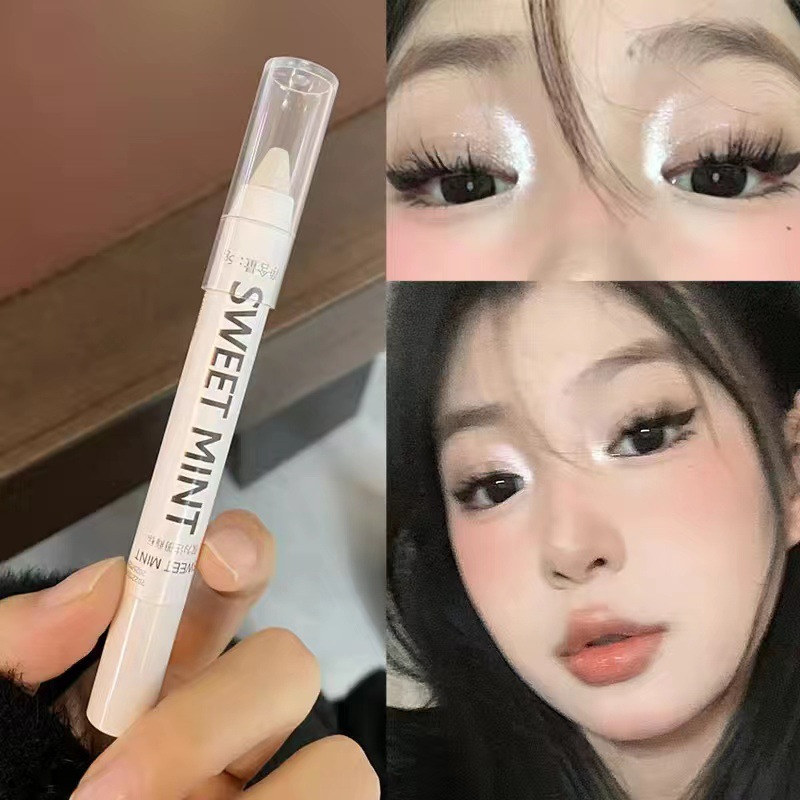 Novo Lápis de Sombra Matte GECOMO, Lápis Delineador Branco, Caneta Iluminadora Prateada com Brilho