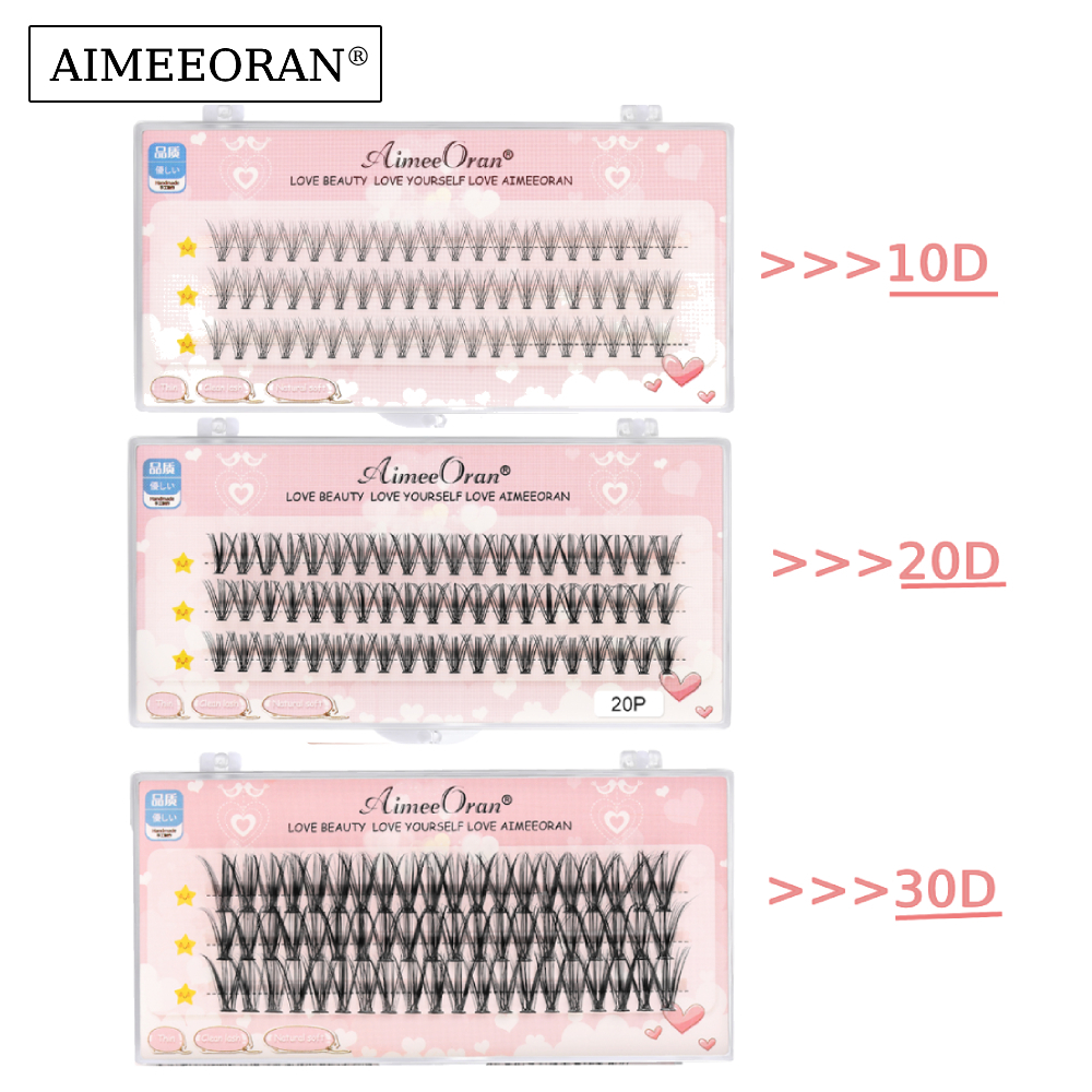 [Compre 10 Receba Cola Grátis] AimeeOran Lvcheryl Scarecrow Hair Grafting Extension 10D/20D/30D/40D Falso Cílios Individual 0.1mm 60pcs