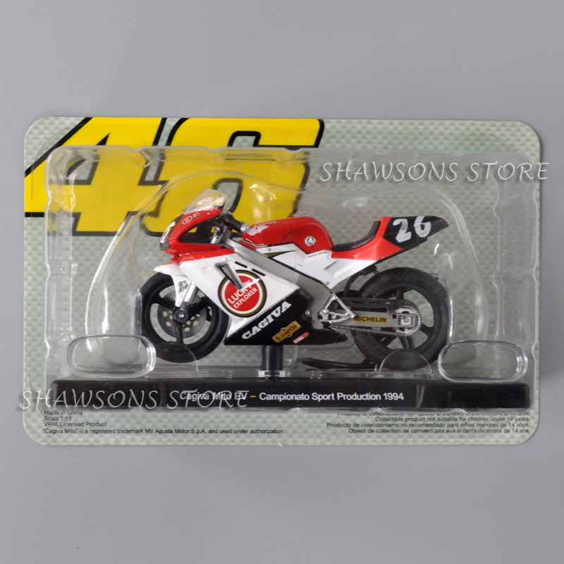 Escala 1 : 18 Modelo De Motocicleta Diecast Toy Cagiva Mito EV Valentino Rossi 46 Réplica Miniatura