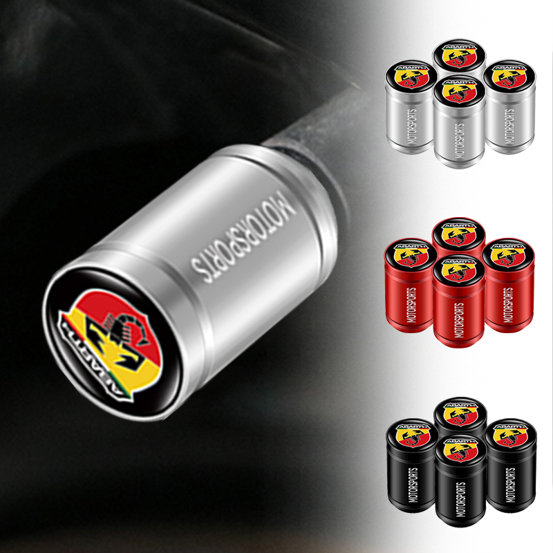 4pçs Esporte Estilo Cilíndrico Carro Pneu Anti-Vazamento Tampa De Metal Roda Válvula Cobertura Para FIAT ABARTH 500 500L 124 Aranha Coupe Panda Doblo Qubo Tipo