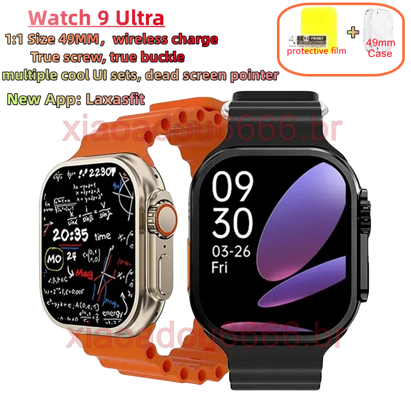 Novo Relógio 9 Ultra 49mm Smart Watch NFC Game BT Chamada Smartwatch Sport Tracker Relógios Inteligentes À Prova D'água Homens Mulheres Para Telefone Xiaomi