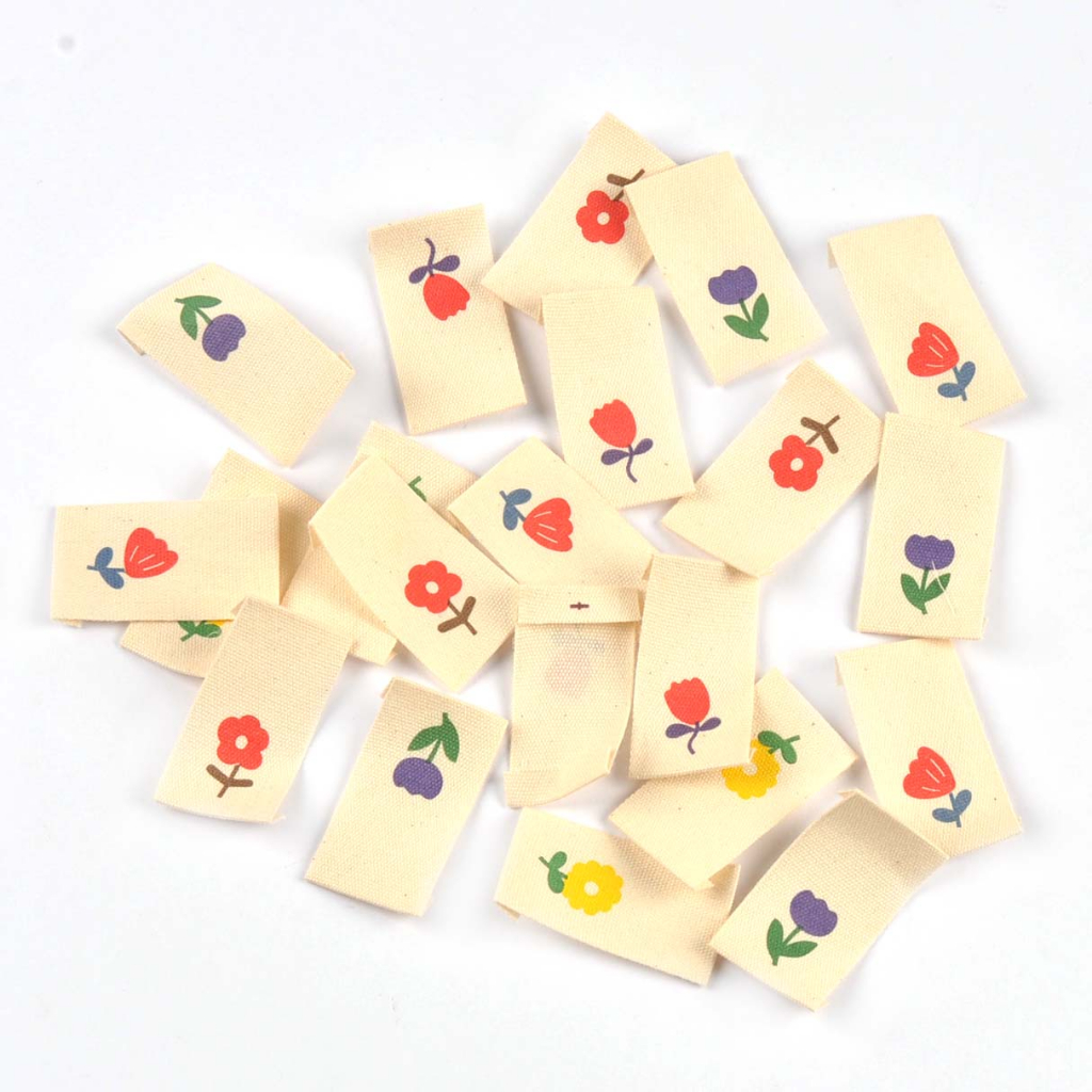 50pcs 5 Cores Flores Etiquetas Estampadas Para Acessórios De Costura De Roupas Sacos Feitos À Mão Calçados Artesanato Suprimentos Vestuário De Tecido CP3616