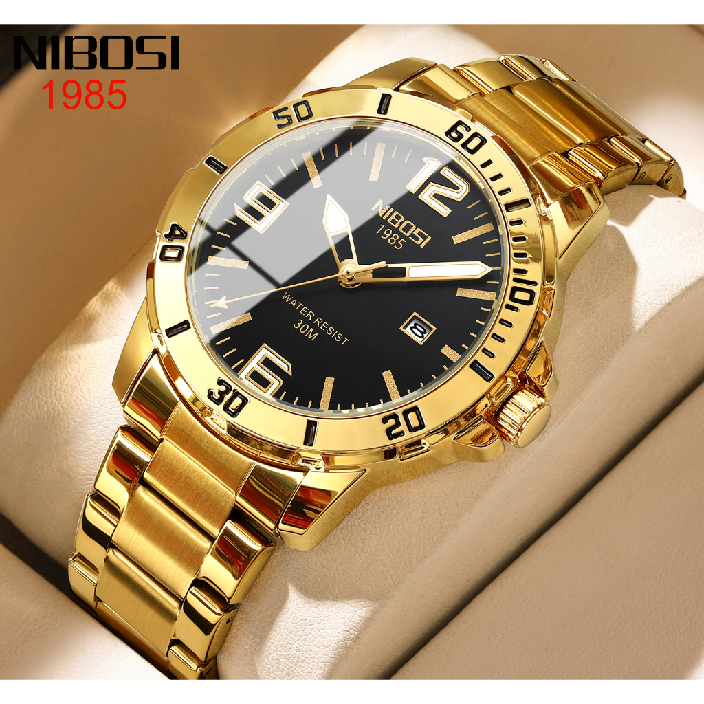 Relógio Masculino De Quartzo Luminoso Simples À Prova D'água Da Marca NIBOSI em Oferta na Shopee