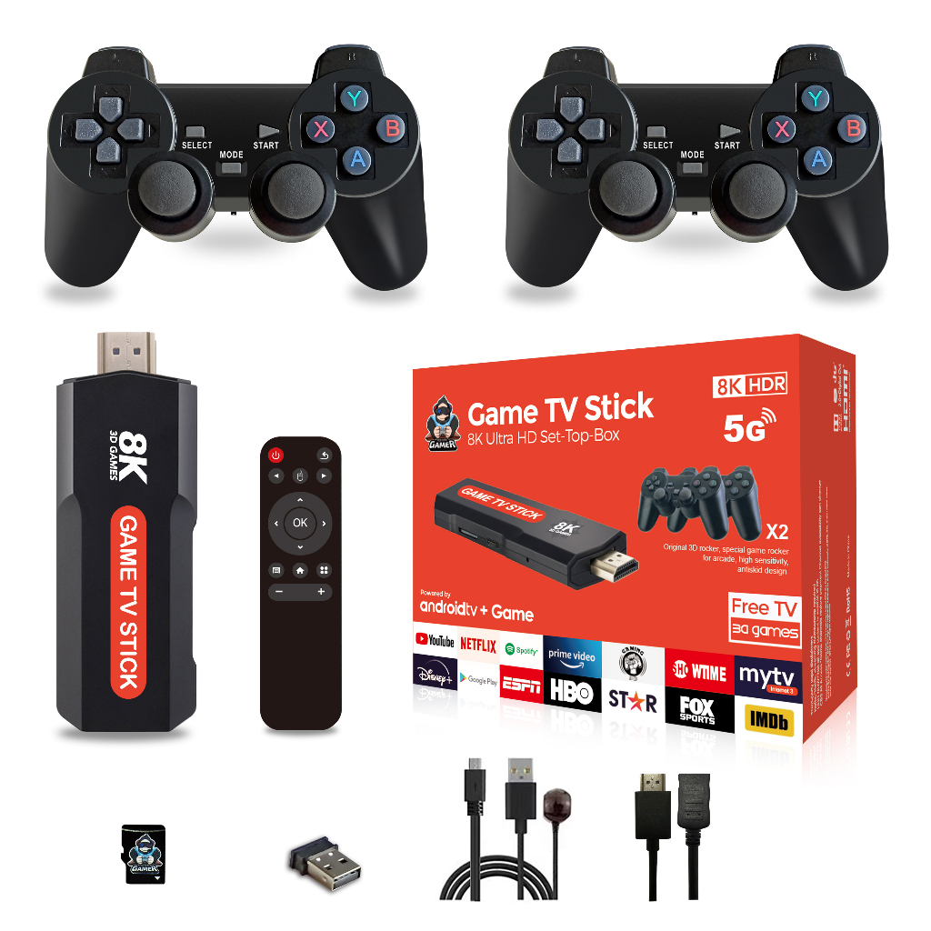 Q9 Console De Vídeo Game 4K HD Embutido 10000 Jogos Controlador De TV Sem Fio Stick De Jogo Retro Player Portátil