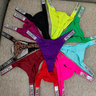 Victoria secret Calcinha Luxo Rhinestone Design Marca Lingerie Sexy Confortável Sem Costura Rosa