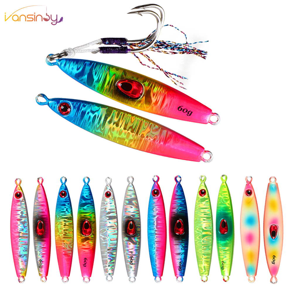 Iscas Artificiais De Pesca 20g/30g/40g/60g Em Alto Mar Com Anzol Duplo Grampo Lento