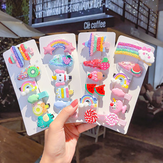 FLYTOP 6PCS/SET Grampos De Cabelo Para Crianças Coloridos Doce Acessórios De Moda