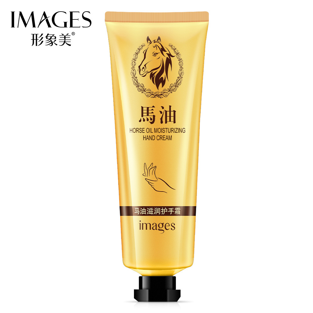 Imagens óleo de cavalo hidratante creme para as mãos hidratante Anti-secagem inverno cuidados com as mãos hidratante cre