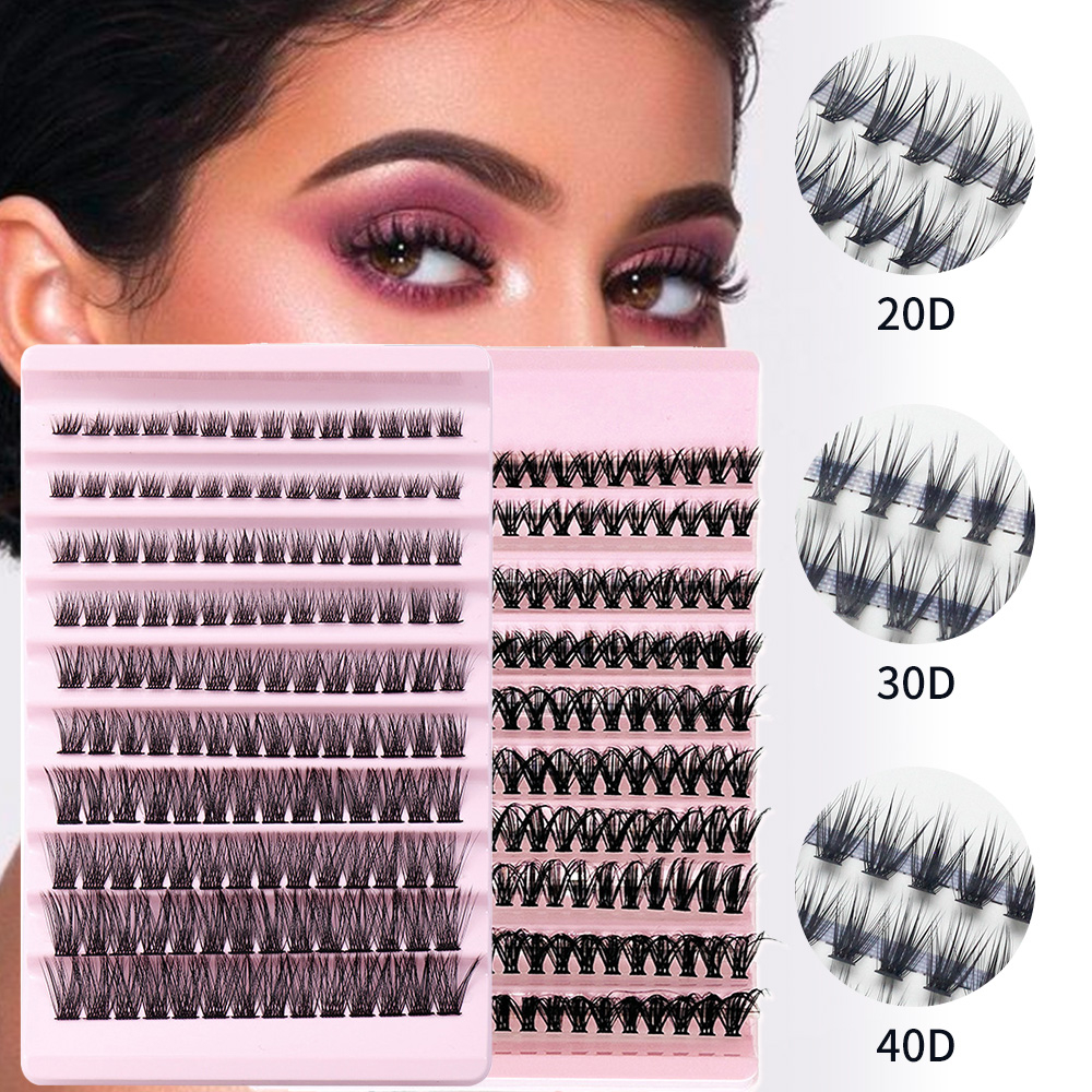 SHETZU 200Bundles Cílios Individuais De Mink 30D Extensão De Pestanas Volume 30D Cluster Faux Eyelashes