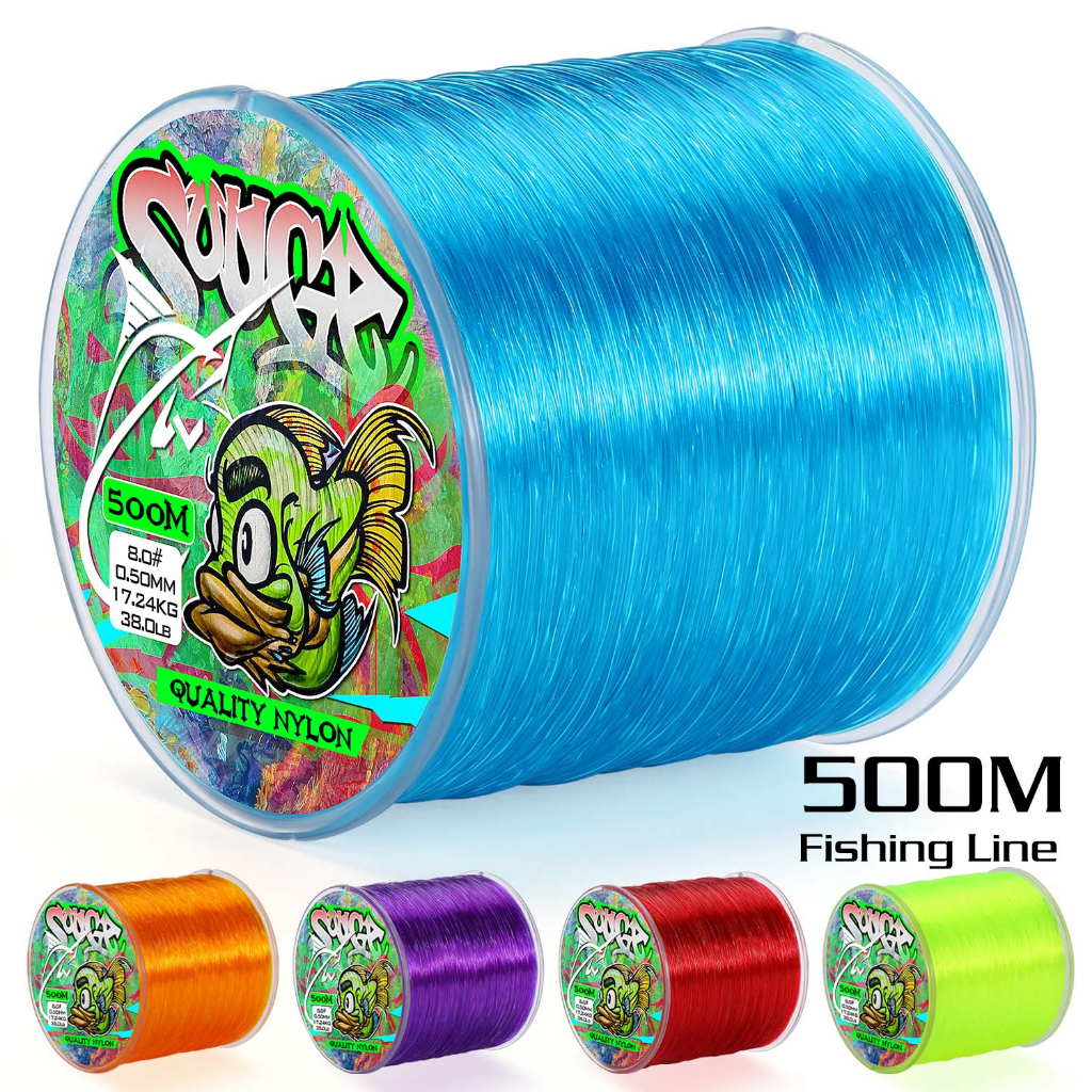Sougayilang 500M Linha De Pesca Em Nylon 5 Cor 0.14mm-0.50mm Max Drag 7-38lb em Oferta na Shopee