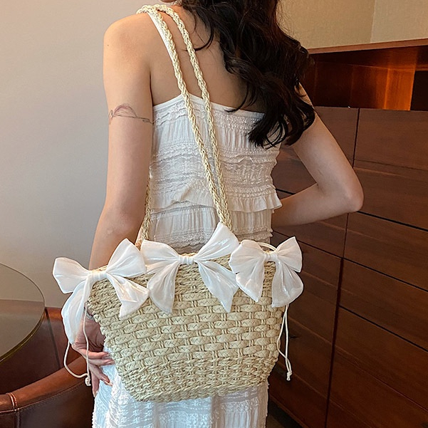 Palha Bolsa Tecido Bolsa Rattan Bolsa Arco Crossbody Bolsa Lateral Bolsa Ombro Bolsa