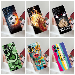 Xiaomi Redmi 12 Estojo 2023 design Mais Novo De Silicone Macio De Futebol Padrão TPU Para De Telefone Redmi12 4G