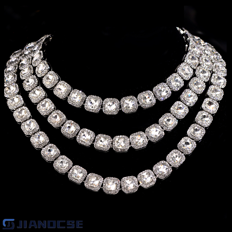 JIANOCSE Corrente Cravejada Feminina Corrente Masculina Diamante Ice Feminino Pulseira Corrente Masculina