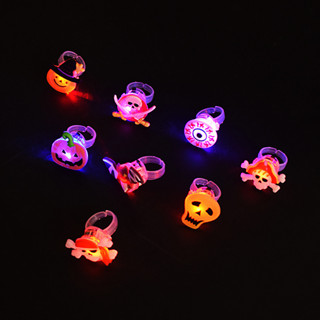 Anel De Halloween Luzes Luminoso De Dedo LED Flash Pumpkin Luminous Bracelet Brinquedos Infantis Ao Ar Livre