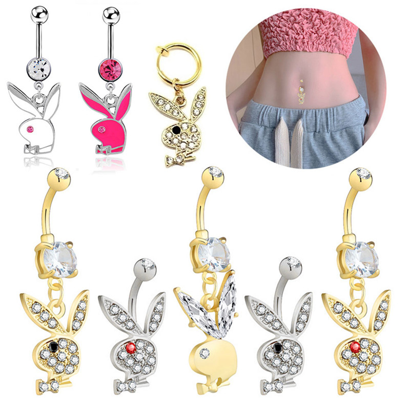 FLYTOP Prego De Coelho Navel Liso Personalidade De Aço Inoxidável Botão De Universal Ring Piercing Jewelry em Oferta na Shopee