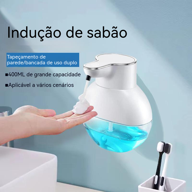 400ml Dispensador Automático De Sabão Líquido Montado Na Parede USB Recarregável Sensor Infravermelho Sem Contato Máquina De Espuma para banheiro e cozinha