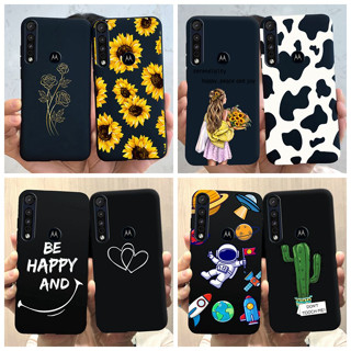 Motorola One Macro Phone Case Capa Protetora De Silicone Macia Para O Astronauta Moto OneMacro Shells Sunflower Black