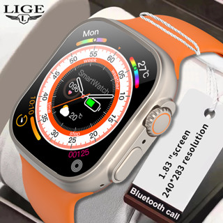 LIGE Novo Relógio Inteligente Masculino Ultra Série 8 Chamadas Smartwatch Feminino Medição De Temperatura Monitoramento De Saúde Fitness Pulseira