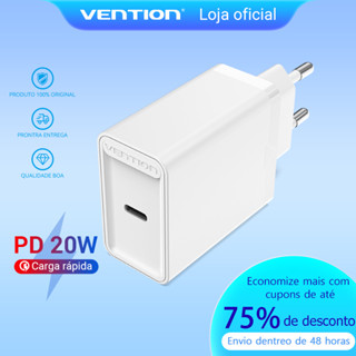 Vention Adaptador De Tomada Fonte Carregador Turbo Rápido PD 20W USB C QC4.0 Carga Rápida Para iPhone Xiaomi Para Celular Compátivel Original
