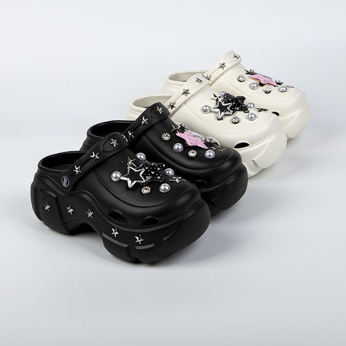 2025 Novas Verão EVA Punk Plataforma Tamanho Sandalia De Saltos Grossa Feminino Combina Exterior Estilo Praia em Oferta na Shopee