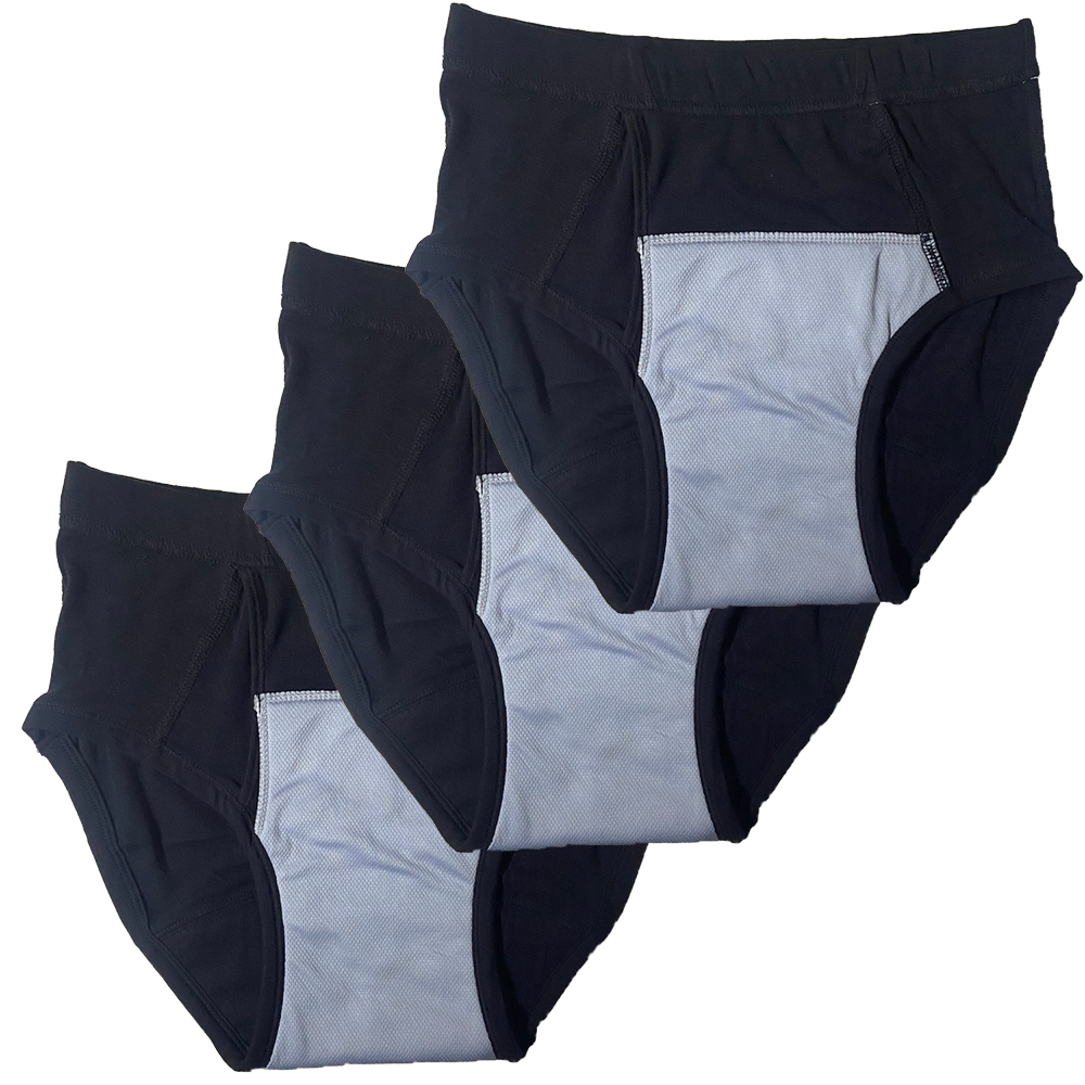 Incontinência De 3 Pacotes De Homens Roupas Íntimas De Algodão Absorção Regular Urinária Lavável Reutilizável Briefs em Oferta na Shopee