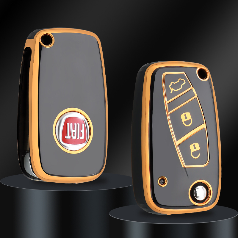 TPU 3 Botões Capa Do Estojo Com Chave Para Carro FIAT Panda Stilo Punto Doblo Grande Bravo 500 Ducato Minibus Fob