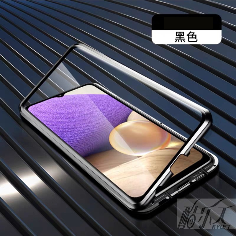 Capa Samsung A37 S21 S23 S24 S25 FE Note20 Ultra Estojo de telefone magnético Estojo protetor de vidro de dupla face