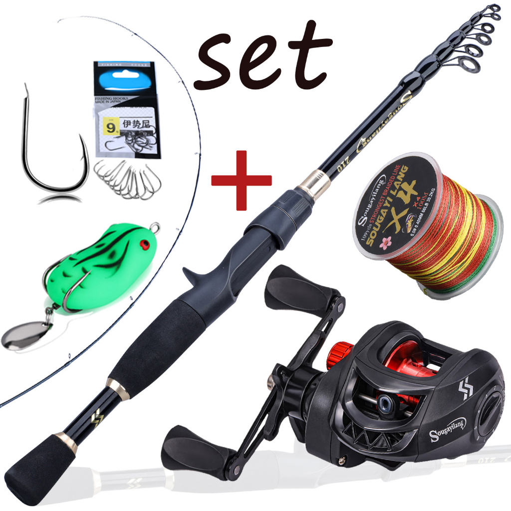 Corte Telescópico De Pesca Sougayilang Combo 1,8-2,4m ultraleve Portátil E Bobina De Isca 7,2 : 1 Arrasto Máximo 10kg em Oferta na Shopee
