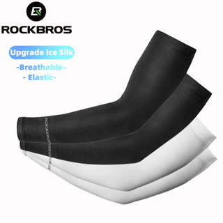Rockbros Manguito Ciclismo Protecção Solar UV50+ Ice Silk Frio Respirável 2-Cors Preto/Branco