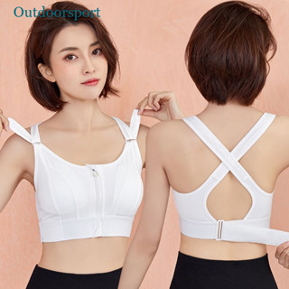 OUTDOOR Zíper Frontal Ajustável À Prova De Choque Sutiã Esportivo Sem Colete De Aço Com Anel Roupa Íntima De Ioga