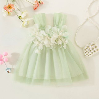 Vestido De Noiva Baby Girl 1 Ano Bebê Verde Recém-Nascido Tutu Flor em Oferta na Shopee