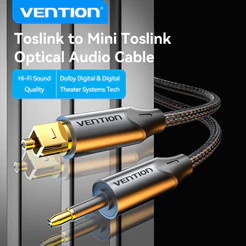 Venção Porta Quadrada De Fibra Óptica Para Redonda De 3,5 Mm Cabo De Áudio Hi-Fi Toslink Suporte Do Dolby DTS PCM E 5,1 Surround Sound