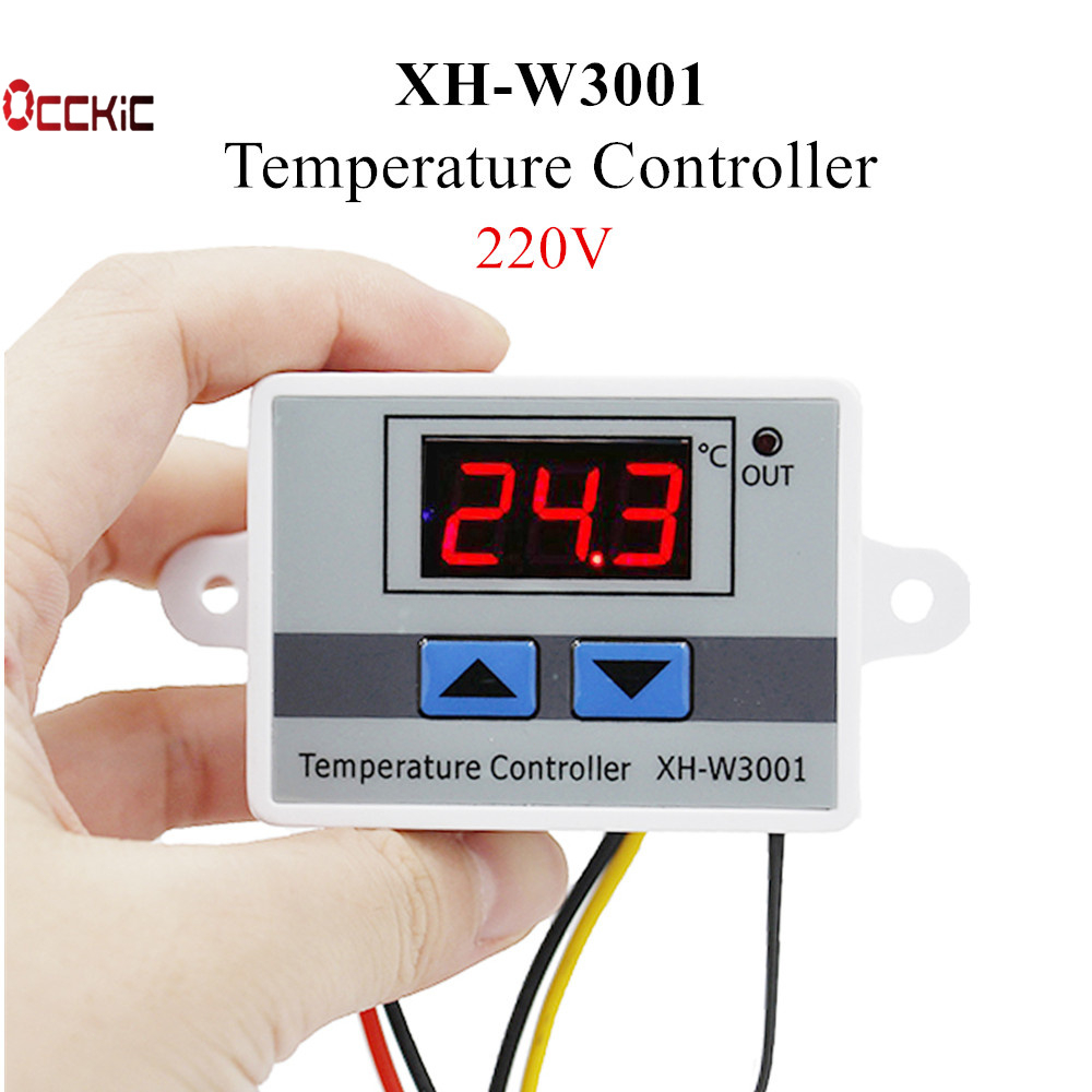 Occkic Temperatura XH-W3001 Microcomputador Controlador Digital Termostato Interruptor De Controle Eletrônico Inteligente Tela 12/24/220V