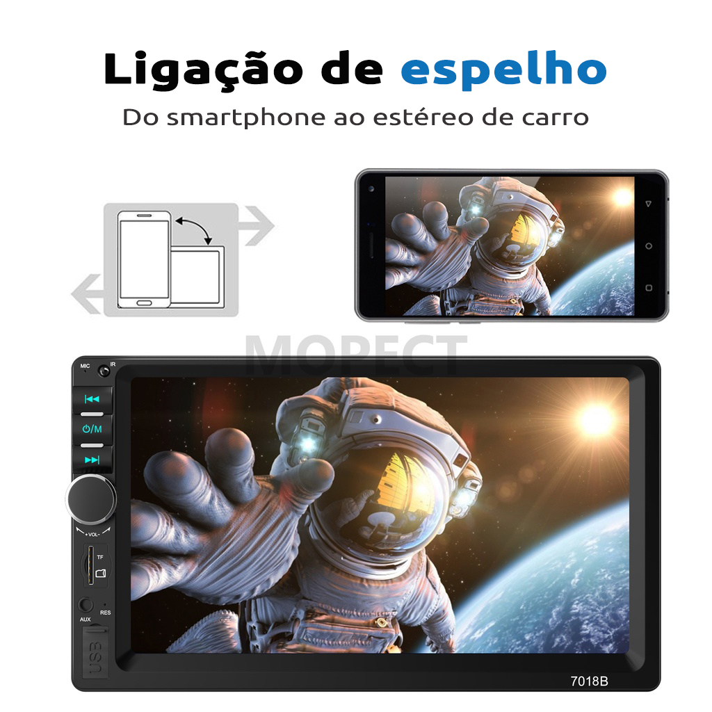 Detalhes do ESSGOO 7018B 1 Din 2 Din Player Do Carro Din MP5 Bluetooth Estéreo Rádio FM Mirror Link Som Automotivo Multimedia Radio
