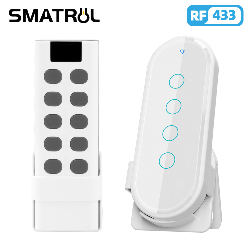 SMATRUL Smart home Novo 433MHz 8 Botão EV1527 Código Chave De Controle Remoto Transmissor RF De Alta Potência E Oito Teclas Sem Fio Com Tampa push em Oferta na Shopee