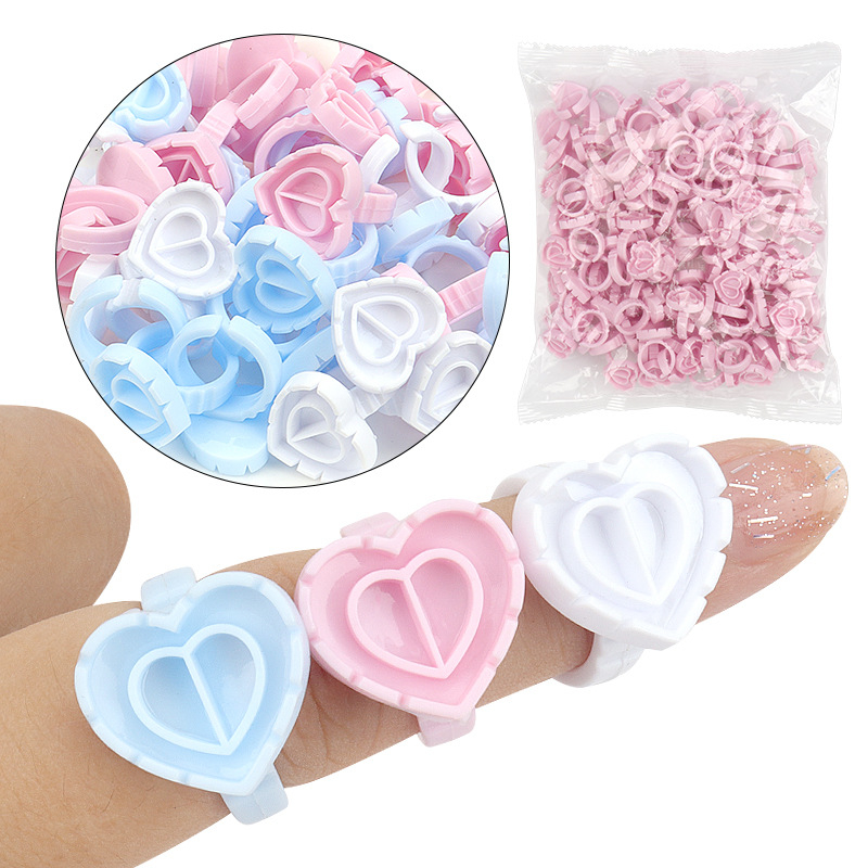 Kit 100 Anel Batoque coração para micropigmentação Henna cílios Sobrancelhas Tipo do coração multi-escolha
