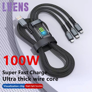 Cabo De Dados 100W 3 Em 1 Super Carregamento 6A Tipo C Carregador Rápido Micro USB Para Telefone Celular