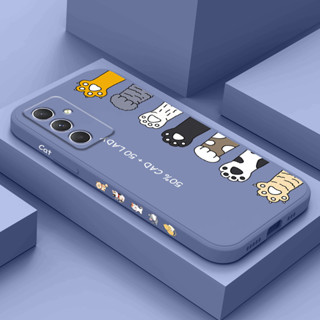 Capa Para Telefone De Ninhada De Gato Samsung Galaxy A54 A34 A24 A14 A04 A04S A04E 4G 5G Padrão Lateral De Silicone Líquido
