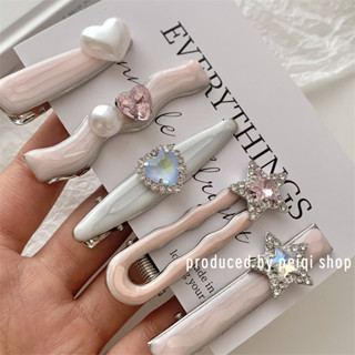 [Beautiful Magpie] Galáxia De Alta Qualidade Fina flash Doce Amoroso Grampo De Cabelo Cor-De-Rosa Lateral Pato Acessórios Fêmea Conjunto De 5 Peças